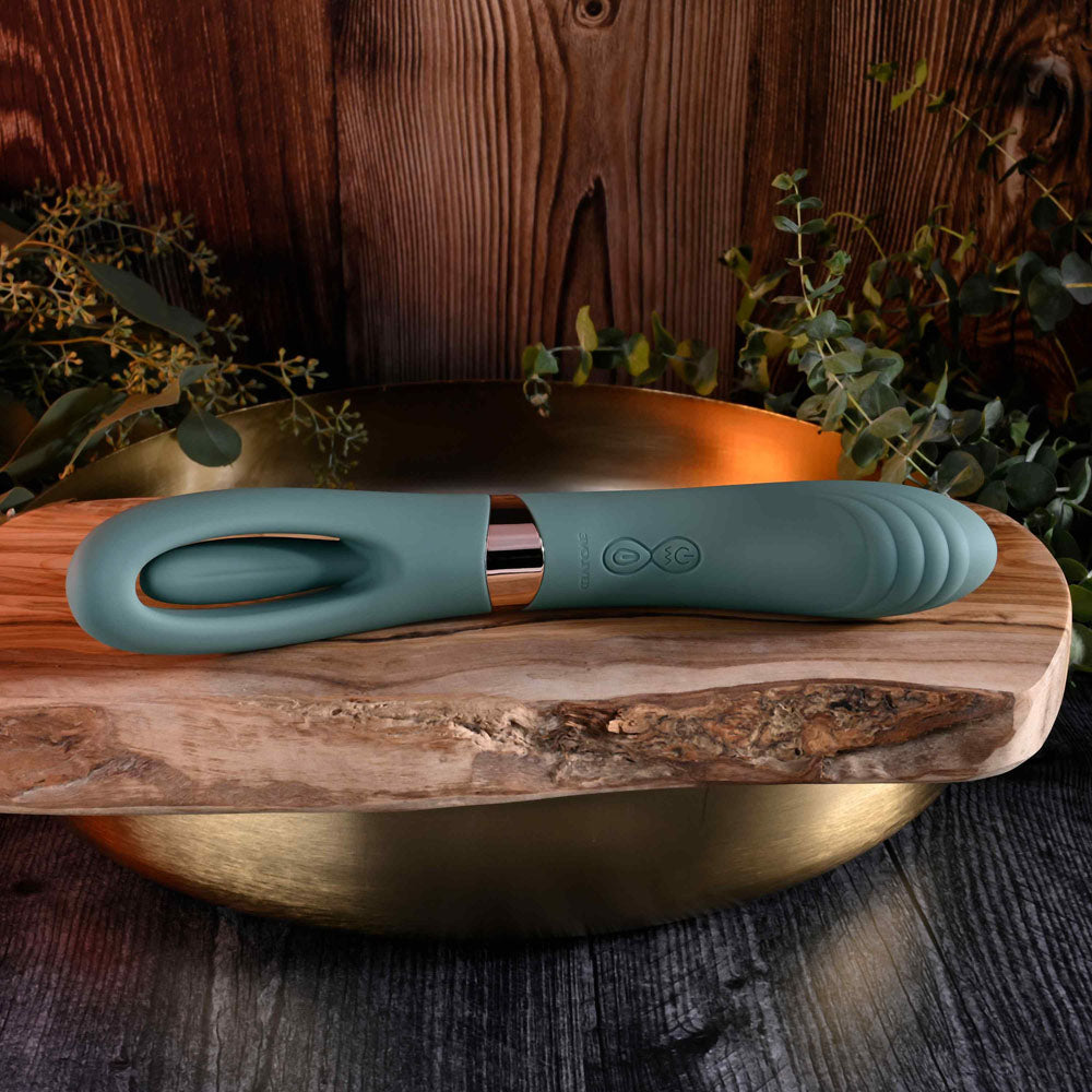 Evolved CHICK FLICK - Olive Green 24 cm USB Rechargeable Vibrator with Flicking Tip - Hush Store Sydney 