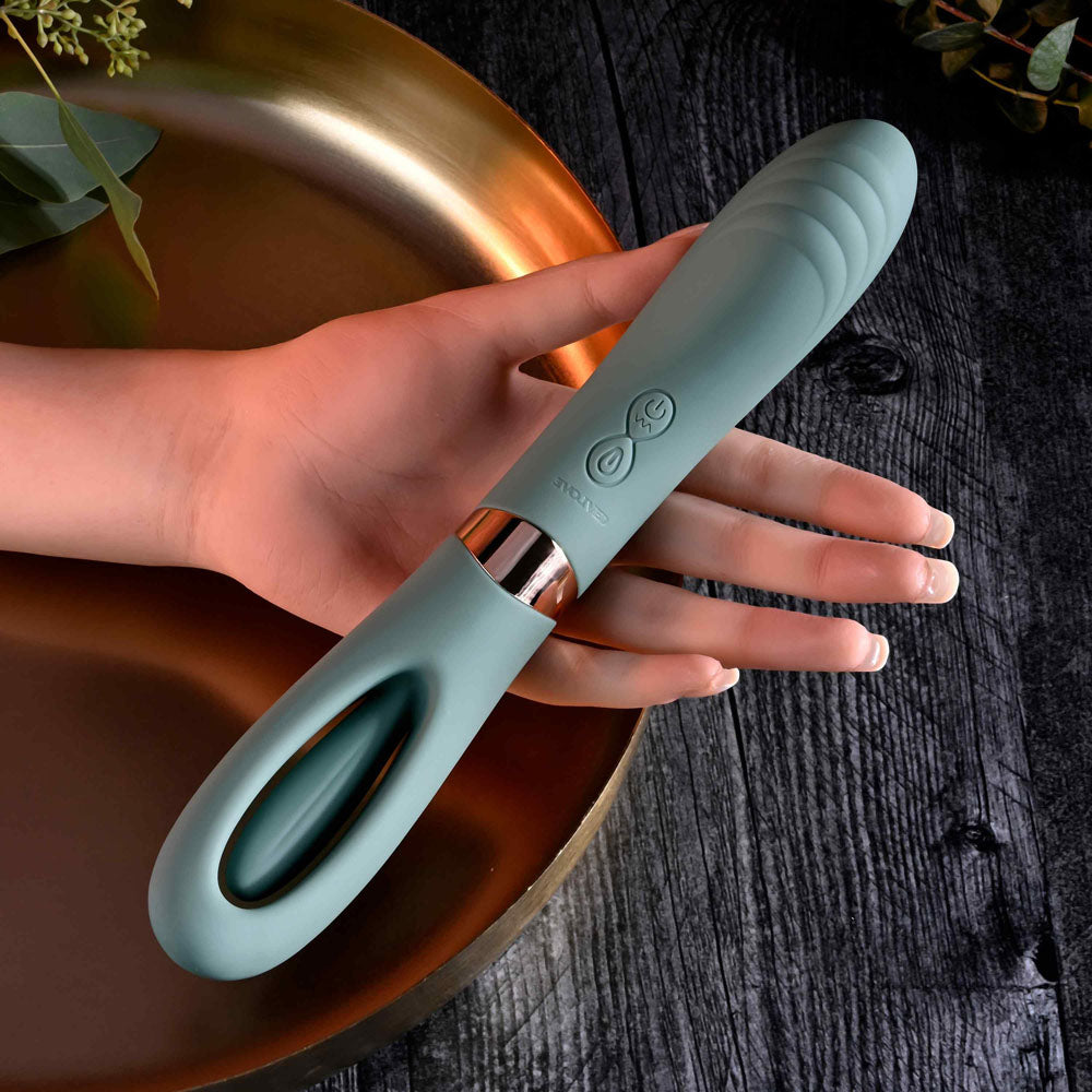 Evolved CHICK FLICK - Olive Green 24 cm USB Rechargeable Vibrator with Flicking Tip - Hush Store Sydney 