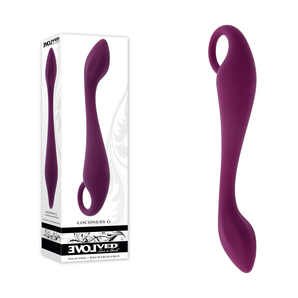 Evolved LOCHNESS G - Purple 19 cm USB Rechargeable Vibrator - Hush Store Sydney 
