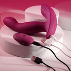 Evolved COME ON OVER - Burgundy Red 15.9 cm USB Rechargeable Vibrator with Wireless Remote
