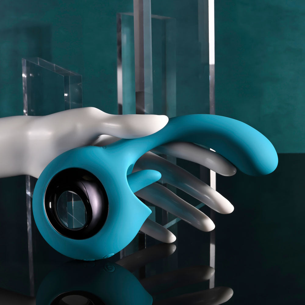 Evolved HOW MANY LICKS - Blue 17.8 cm USB Rechargeable Vibrator with Flicking Stimulator - Hush Store Sydney 