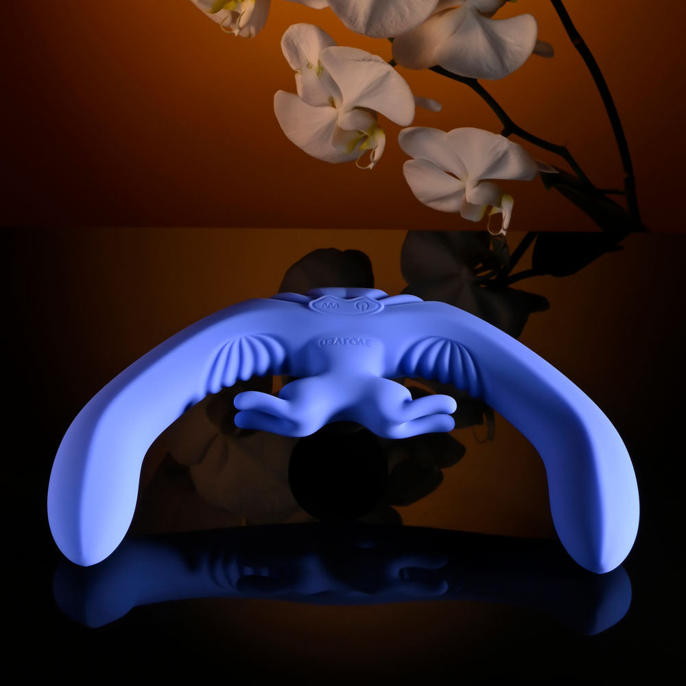 Evolved LOVEBIRDS - Purple 20.8 cm USB Rechargeable Double-Ended Rabbit Vibrator with Remote