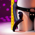 Evolved GIVING VIBES - Black 14.6 cm USB Rechargeable Vibrating Strap-On with Remote