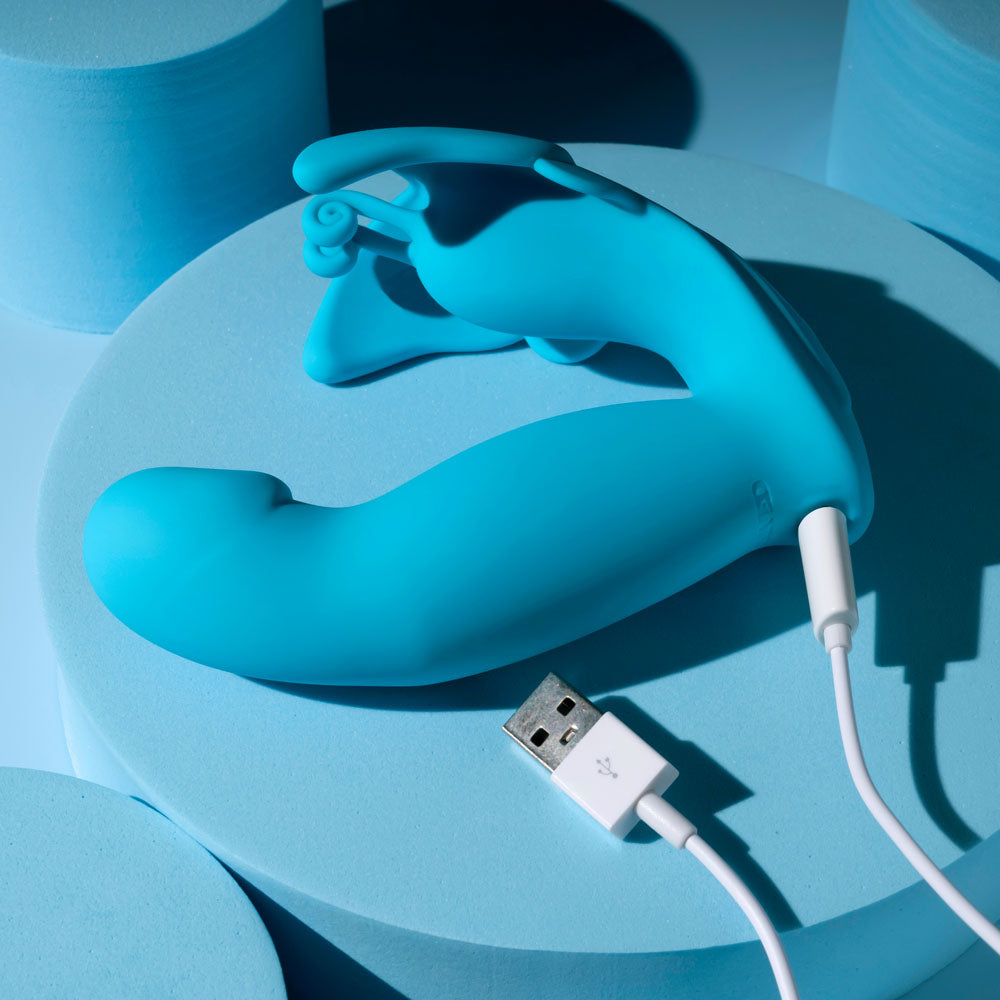 Evolved SPREAD YOUR WINGS - Blue USB Rechargeable Wearable Butterfly Vibrator - Hush Store Sydney 