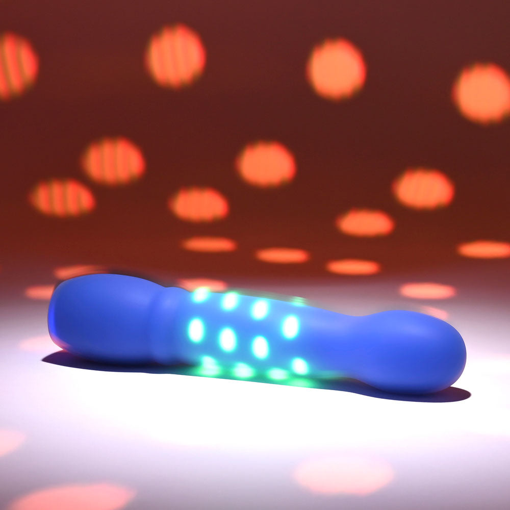 Evolved DISCO DIVA - Blue 20.9 cm USB Rechargeable Light Up Vibrator - Hush Store Sydney 