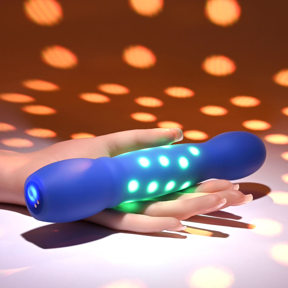 Evolved DISCO DIVA - Blue 20.9 cm USB Rechargeable Light Up Vibrator - Hush Store Sydney 