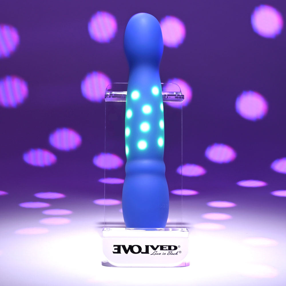Evolved DISCO DIVA - Blue 20.9 cm USB Rechargeable Light Up Vibrator - Hush Store Sydney 
