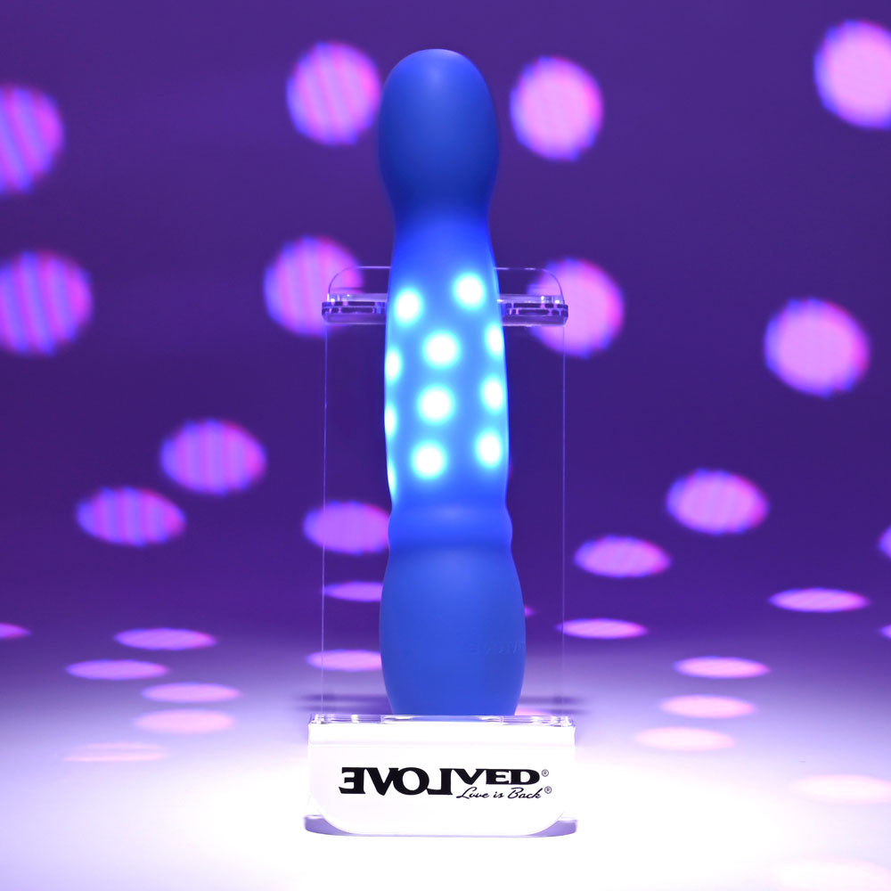 Evolved DISCO DIVA - Blue 20.9 cm USB Rechargeable Light Up Vibrator - Hush Store Sydney 