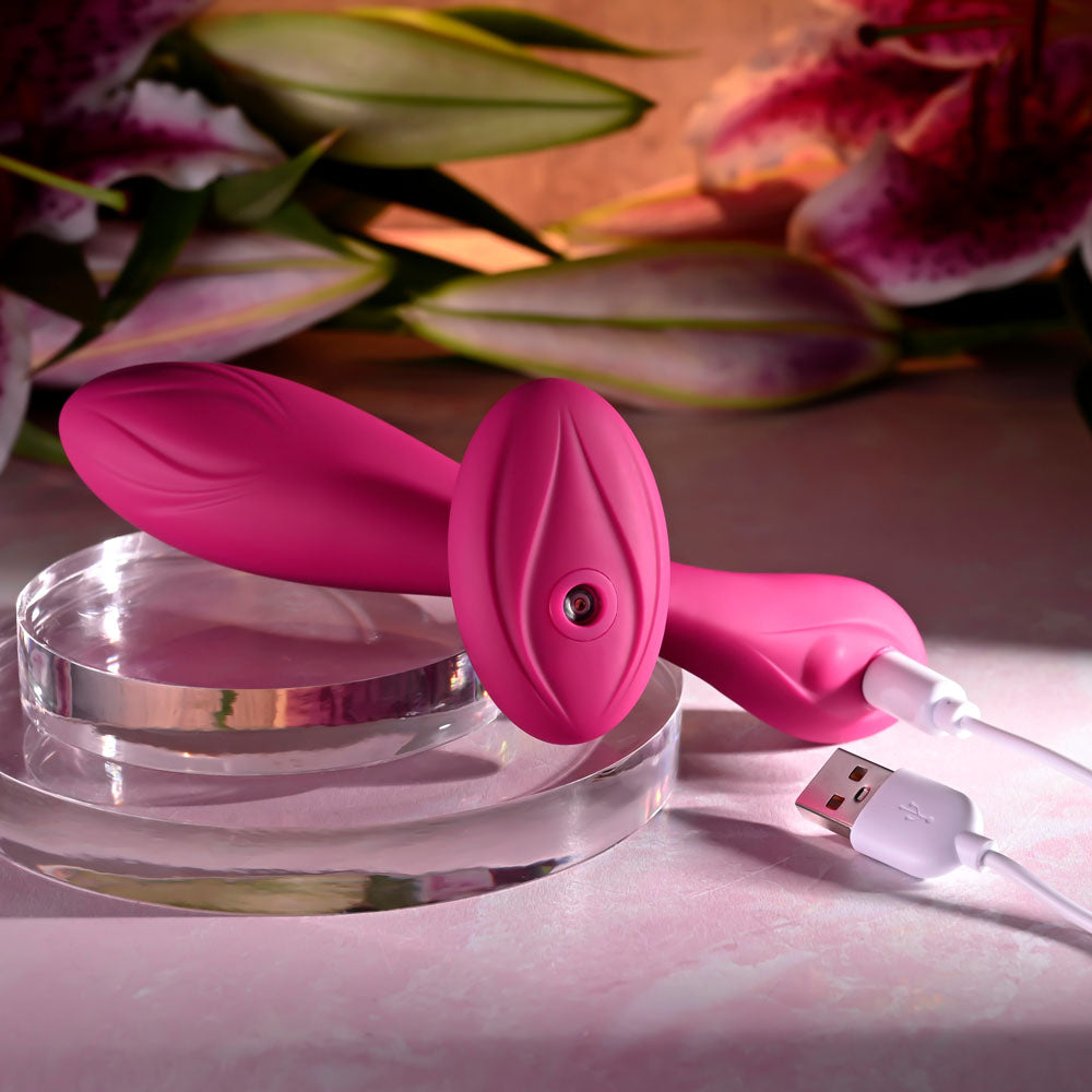 Evolved CHERRY POSE - Pink 16.1 cm USB Rechargeable Flexible & Posable Vibrator with Remote