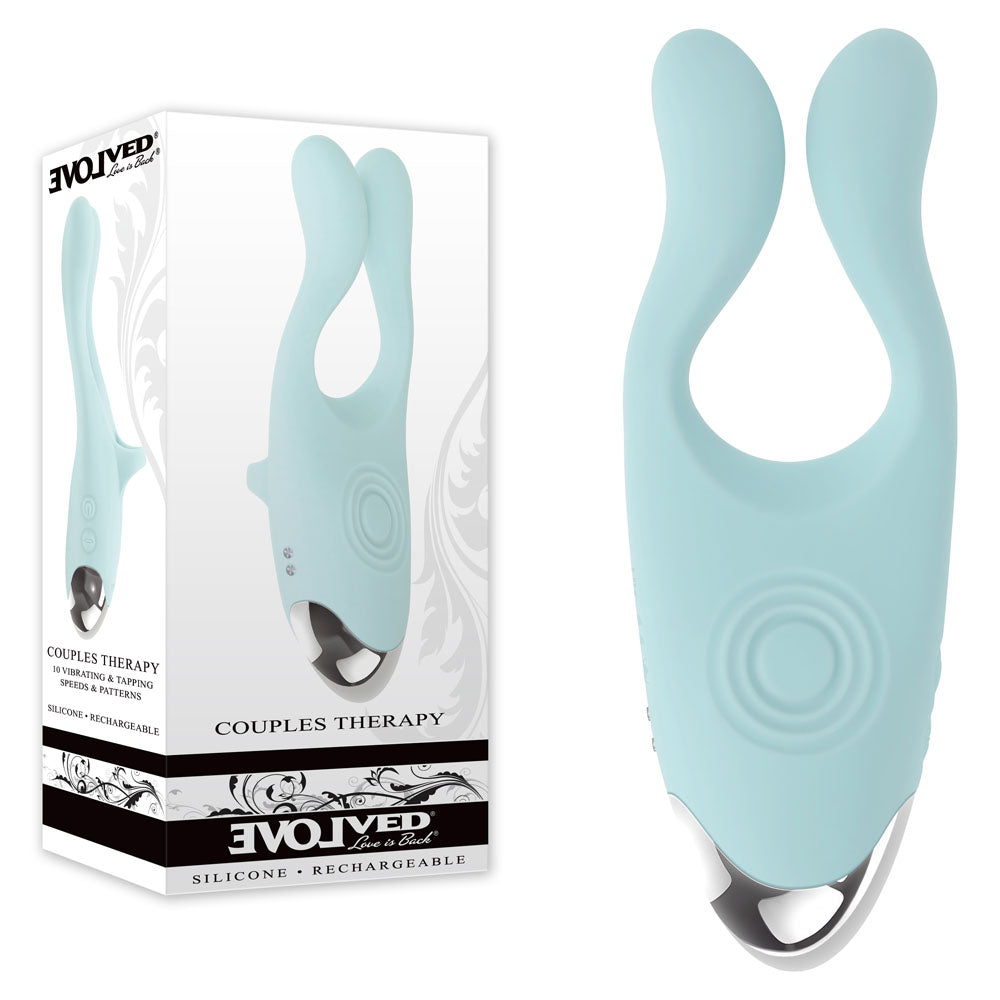 Evolved COUPLES THERAPY - Teal USB Rechargeable Couples Stimulator - Hush Store Sydney 