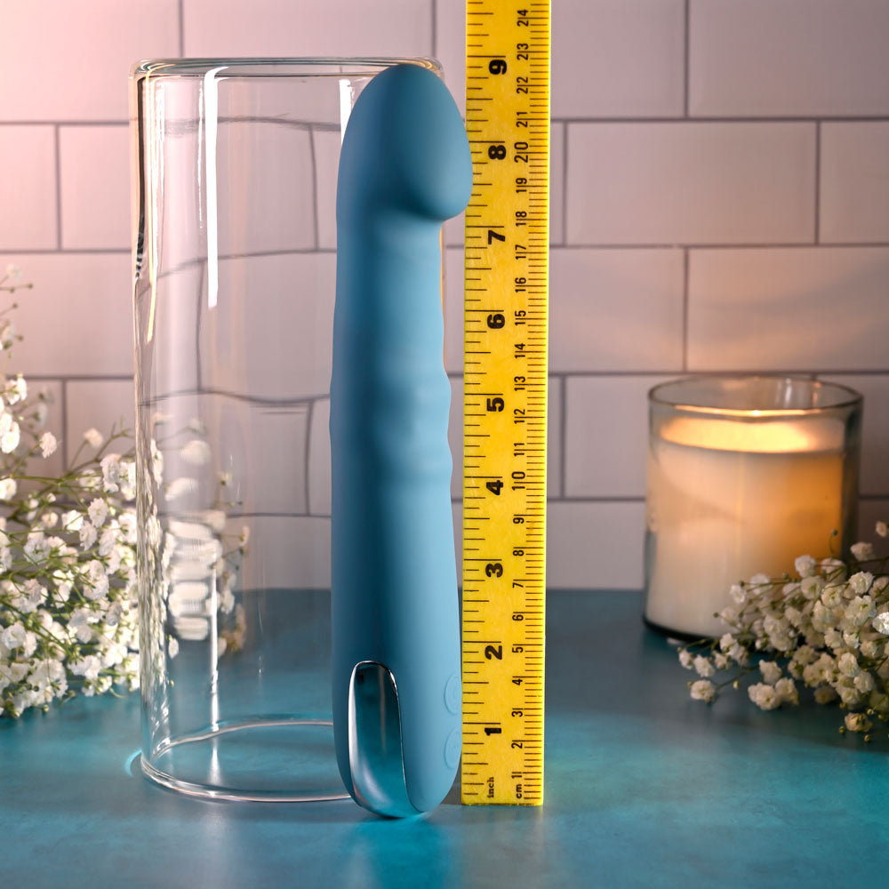 Evolved QUEEN OF ALL TRADES - Blue 22.6 cm USB Rechargeable Thrusting & Rotating Vibrator