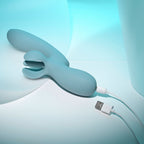 Evolved TAKE YOUR FLICK - Grey 24.1 cm USB Rechargeable Vibrator with Flicking Clitoral Stimulator - Hush Store Sydney 