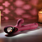 Evolved BURSTING WITH PLEASURE - Red 25.4 cm USB Rechargeable Vibrator with Tapping Clitoral Stimulator - Hush Store Sydney 
