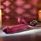 Evolved BURSTING WITH PLEASURE - Red 25.4 cm USB Rechargeable Vibrator with Tapping Clitoral Stimulator - Hush Store Sydney 