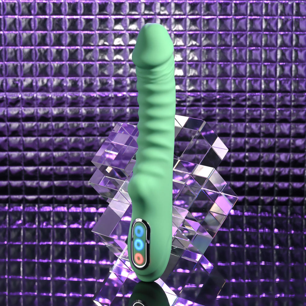Evolved FULL THROTTLE - Mint Green 24.1 cm USB Rechargeable Vibrator - Hush Store Sydney 