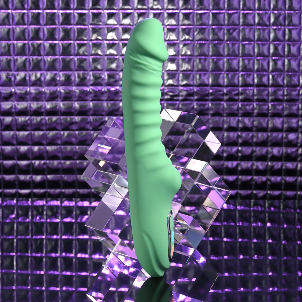 Evolved FULL THROTTLE - Mint Green 24.1 cm USB Rechargeable Vibrator - Hush Store Sydney 