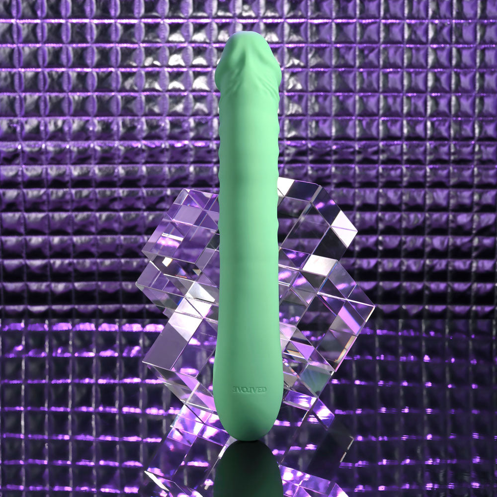 Evolved FULL THROTTLE - Mint Green 24.1 cm USB Rechargeable Vibrator - Hush Store Sydney 