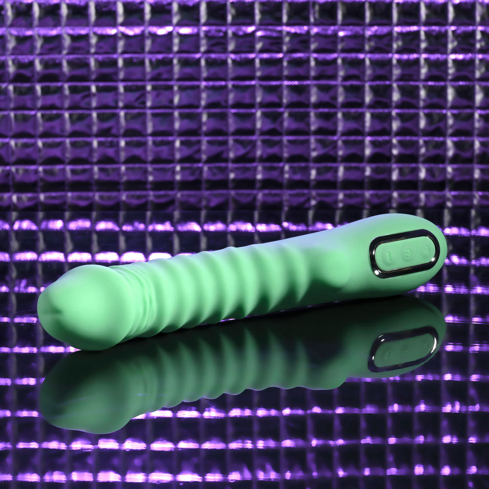 Evolved FULL THROTTLE - Mint Green 24.1 cm USB Rechargeable Vibrator - Hush Store Sydney 