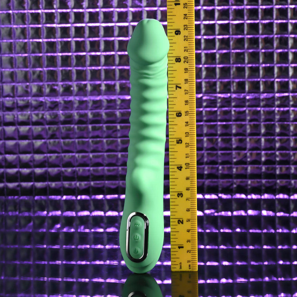 Evolved FULL THROTTLE - Mint Green 24.1 cm USB Rechargeable Vibrator - Hush Store Sydney 