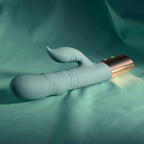 Evolved THE SHIMMY - Green USB Rechargeable Thrusting Rabbit Vibrator - Hush Store Sydney 