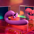 Evolved DEEP ECSTASY - Purple 16.5 cm USB Rechargeable Thrusting and Tapping Vibrator - Hush Store Sydney 