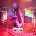 Evolved DEEP ECSTASY - Purple 16.5 cm USB Rechargeable Thrusting and Tapping Vibrator - Hush Store Sydney 