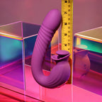 Evolved DEEP ECSTASY - Purple 16.5 cm USB Rechargeable Thrusting and Tapping Vibrator - Hush Store Sydney 
