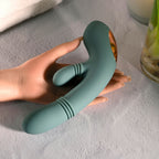 Evolved RUB ME TENDER - Green USB Rechargeable Gyrating & Thrusting Rabbit Vibrator