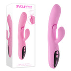 Evolved PUSH THE BUTTON - Pink 23.5 cm USB Rechargeable Rabbit Vibrator with G-Spot Bud - Hush Store Sydney 