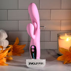 Evolved PUSH THE BUTTON - Pink 23.5 cm USB Rechargeable Rabbit Vibrator with G-Spot Bud - Hush Store Sydney 