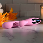 Evolved PUSH THE BUTTON - Pink 23.5 cm USB Rechargeable Rabbit Vibrator with G-Spot Bud - Hush Store Sydney 