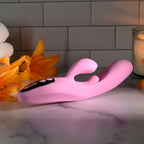 Evolved PUSH THE BUTTON - Pink 23.5 cm USB Rechargeable Rabbit Vibrator with G-Spot Bud - Hush Store Sydney 