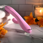 Evolved PUSH THE BUTTON - Pink 23.5 cm USB Rechargeable Rabbit Vibrator with G-Spot Bud - Hush Store Sydney 