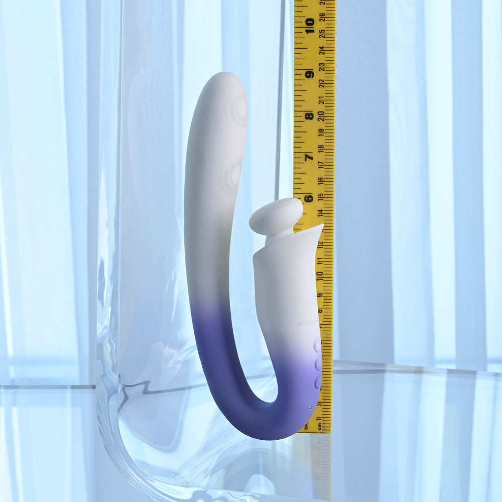 Evolved SPRING LOADED - White/Purple 23 cm USB Rechargeable Multi-Tapping Vibrator - Hush Store Sydney 