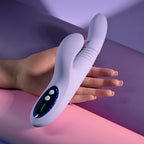 Evolved PEP TALK - Purple 23.3 cm USB Rechargeable Thrusting Vibrator with Tapping Clitoral Stimulator - Hush Store Sydney 
