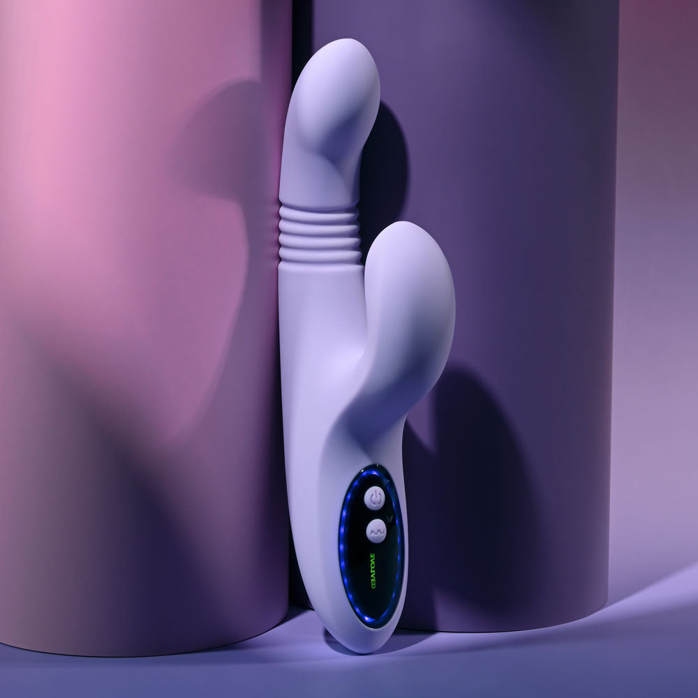 Evolved PEP TALK - Purple 23.3 cm USB Rechargeable Thrusting Vibrator with Tapping Clitoral Stimulator - Hush Store Sydney 