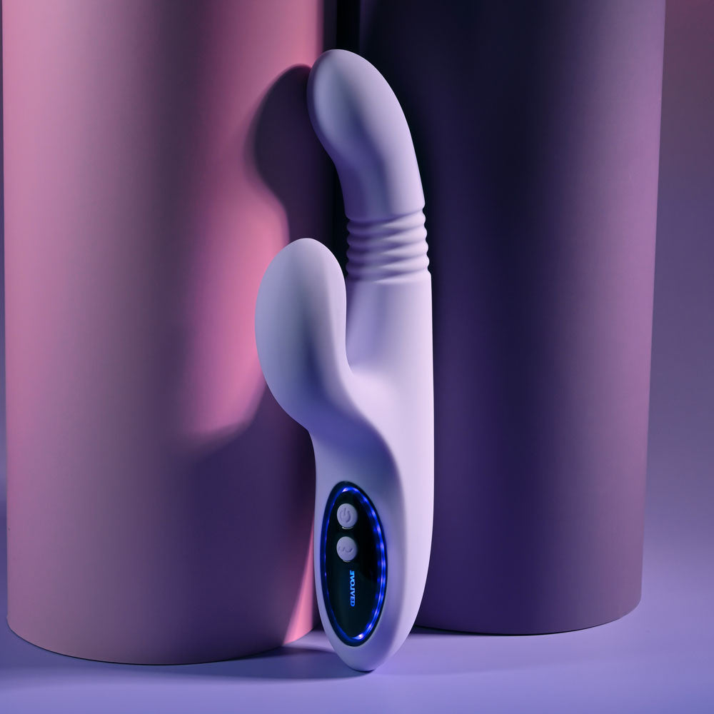 Evolved PEP TALK - Purple 23.3 cm USB Rechargeable Thrusting Vibrator with Tapping Clitoral Stimulator - Hush Store Sydney 