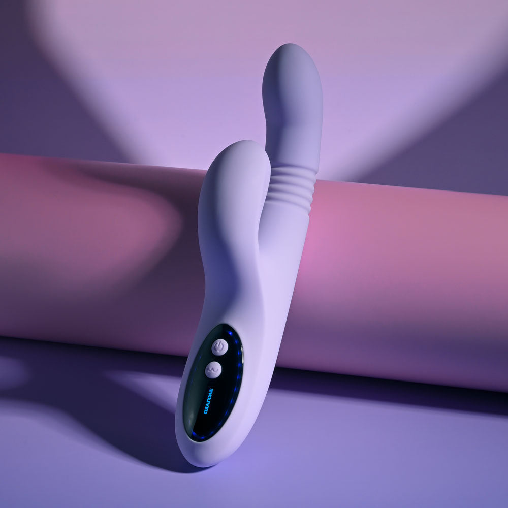 Evolved PEP TALK - Purple 23.3 cm USB Rechargeable Thrusting Vibrator with Tapping Clitoral Stimulator - Hush Store Sydney 