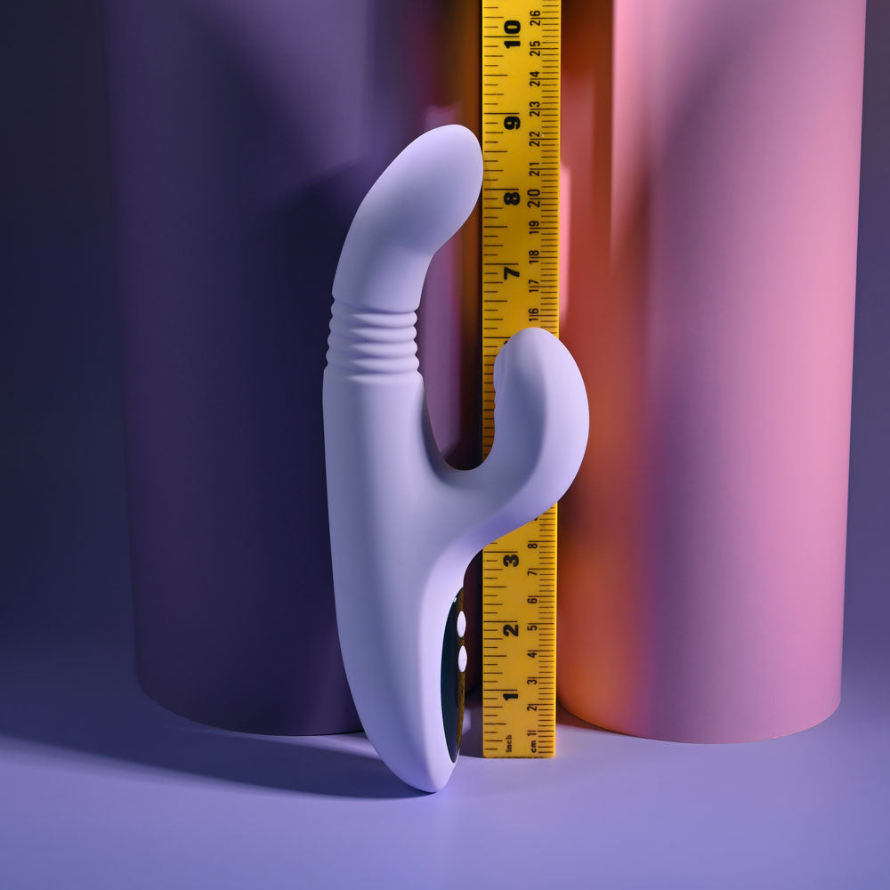 Evolved PEP TALK - Purple 23.3 cm USB Rechargeable Thrusting Vibrator with Tapping Clitoral Stimulator - Hush Store Sydney 