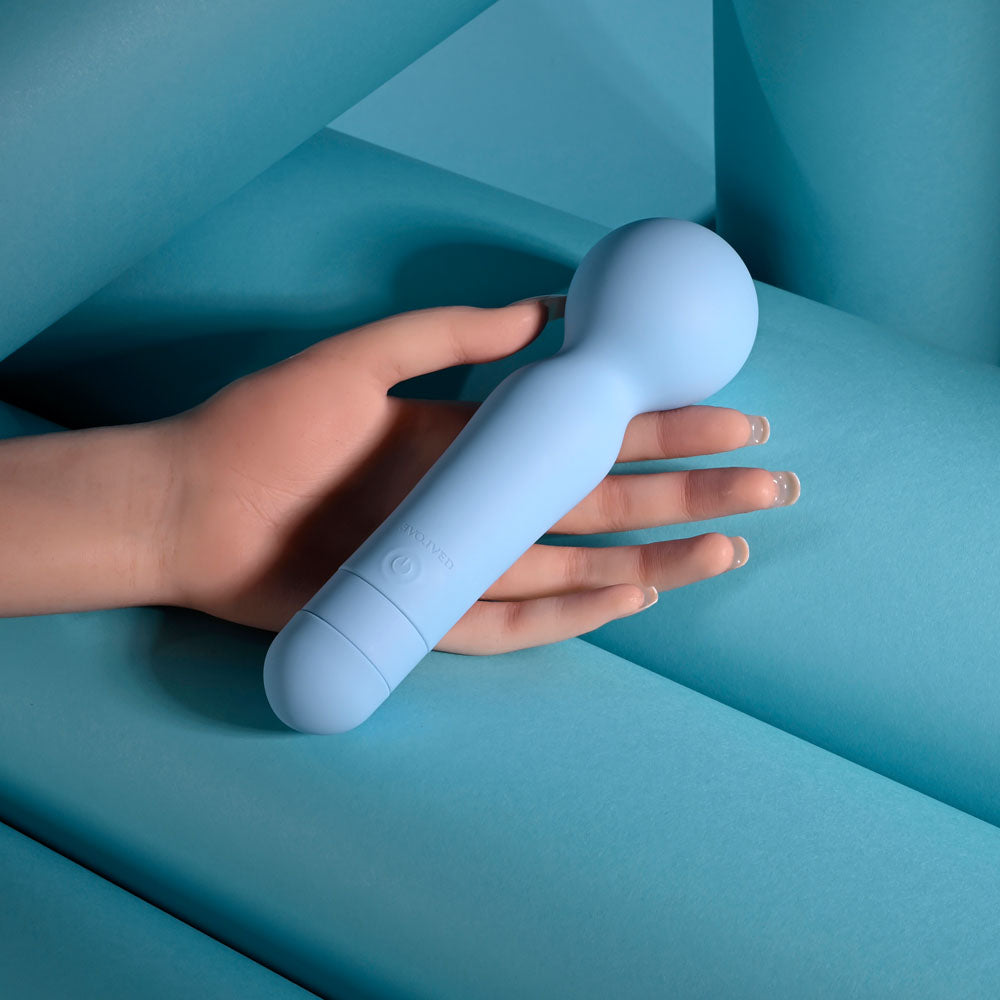 Evolved IRIS - Blue 18.3 cm USB Rechargeable Massage Wand - Hush Store Sydney 