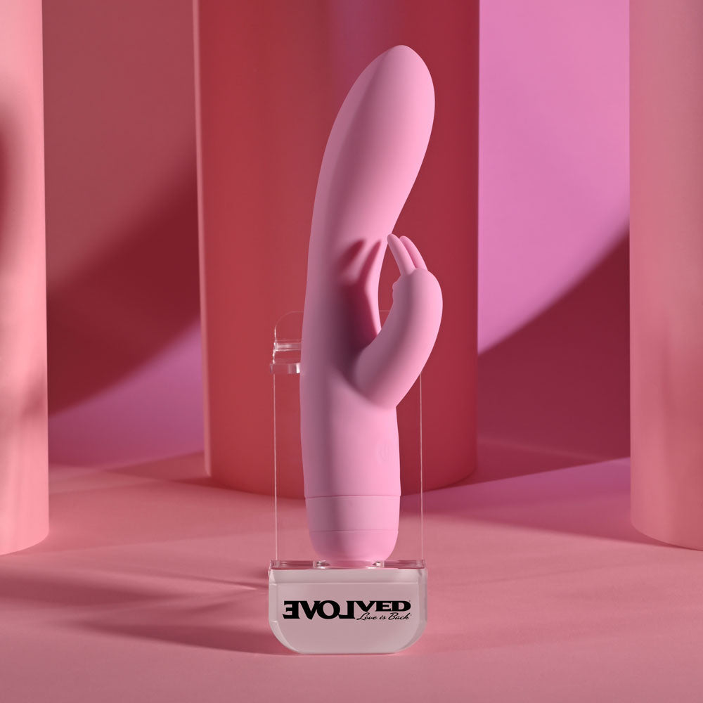 Evolved CUSHY BUNNY - Pink 19.1 cm USB Rechargeable Rabbit Vibrator - Hush Store Sydney 
