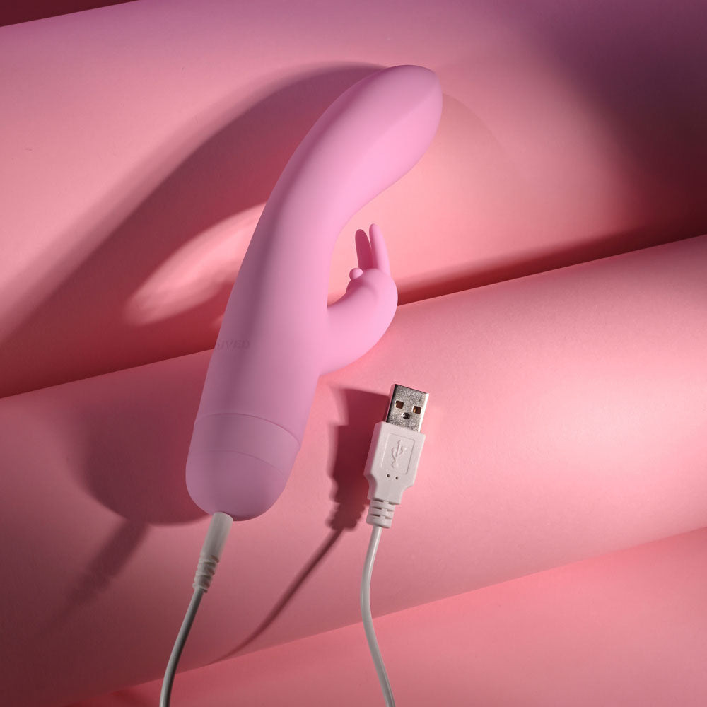 Evolved CUSHY BUNNY - Pink 19.1 cm USB Rechargeable Rabbit Vibrator - Hush Store Sydney 