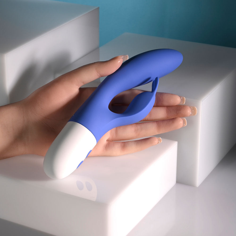 Evolved FUNNY BUNNY - Blue 20 cm USB Rechargeable Rabbit Vibrator - Hush Store Sydney 