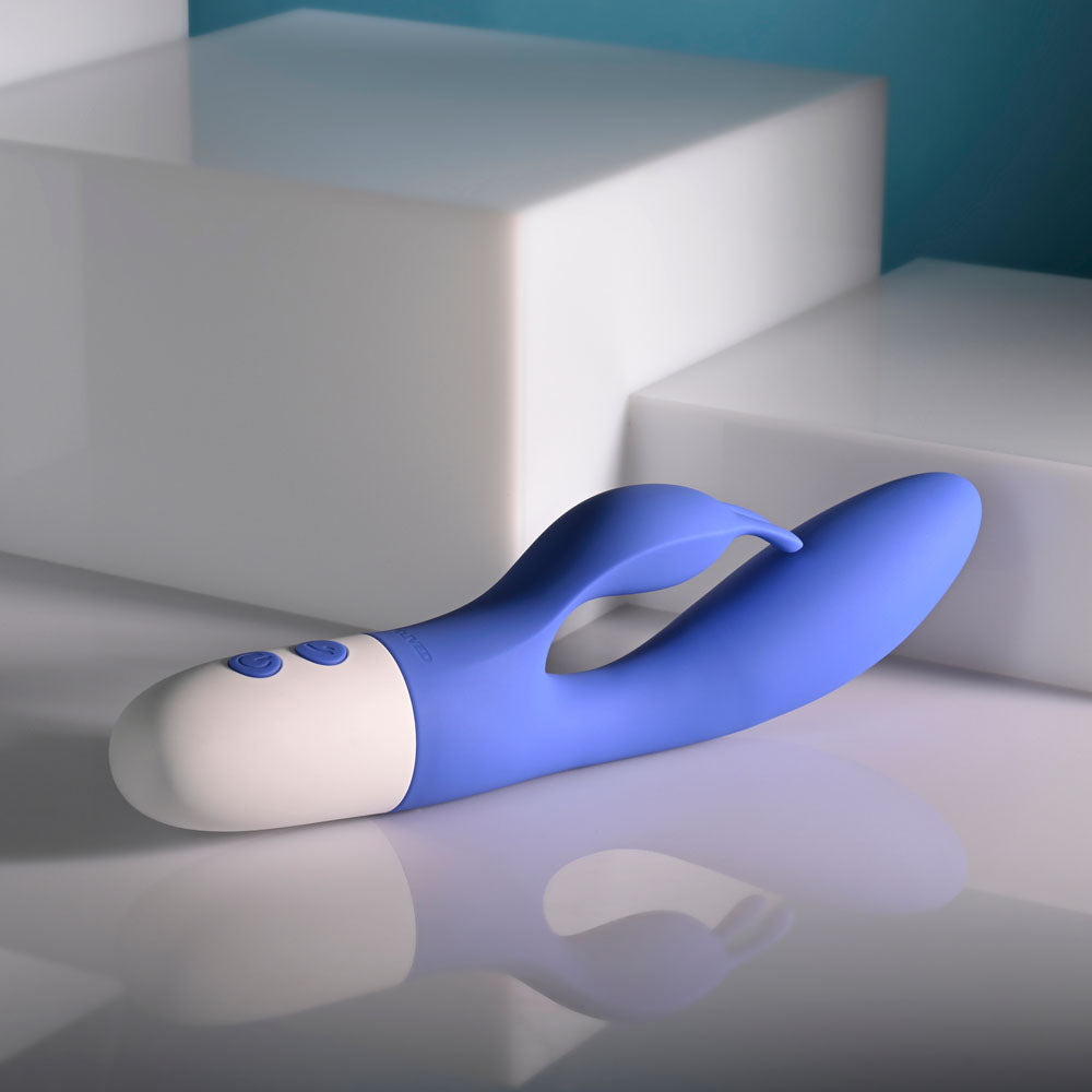 Evolved FUNNY BUNNY - Blue 20 cm USB Rechargeable Rabbit Vibrator - Hush Store Sydney 