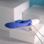 Evolved FUNNY BUNNY - Blue 20 cm USB Rechargeable Rabbit Vibrator - Hush Store Sydney 
