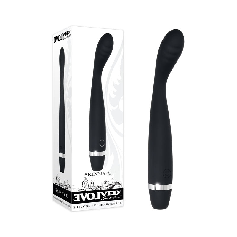 Evolved Skinny G - Black 17.8 cm USB Rechargeable Vibrator - Hush Store Sydney 