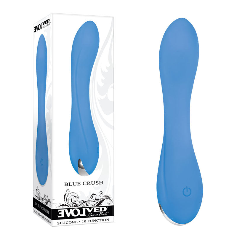 Evolved BLUE CRUSH - Blue 12 cm USB Rechargeable Mini Vibrator - Hush Store Sydney 