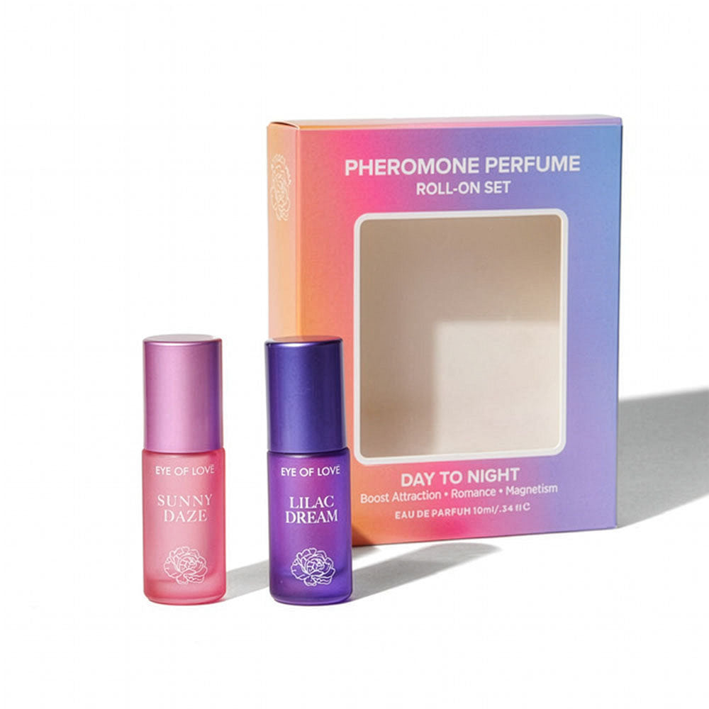 Eye Of Love Love In Bloom Pheromone Perfume Roll-On Set - Day to Night (Sunny Daze & Lilac Dream) Pheromone Perfume Oils for Women to attract Men - 10 ml Roll On Bottles - Hush Store Sydney 