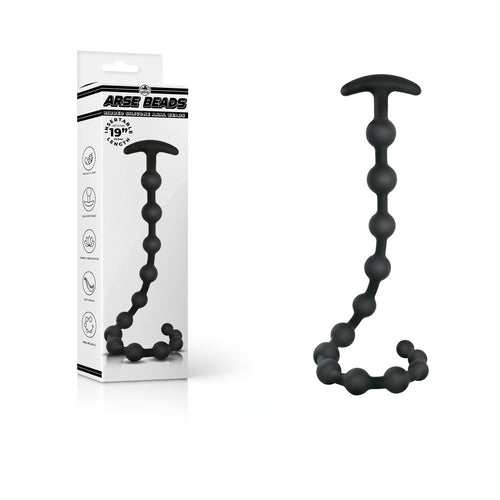 Arse Beads - Black 48 cm Silicone Anal Beads - Hush Store Sydney 
