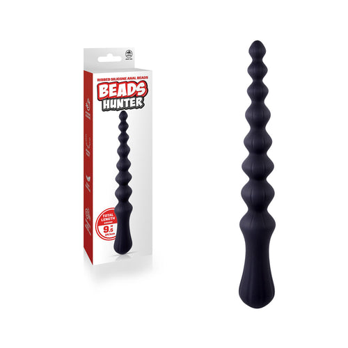 Beads Hunter - Black - Black 24.1 cm Anal Beads - Hush Store Sydney 